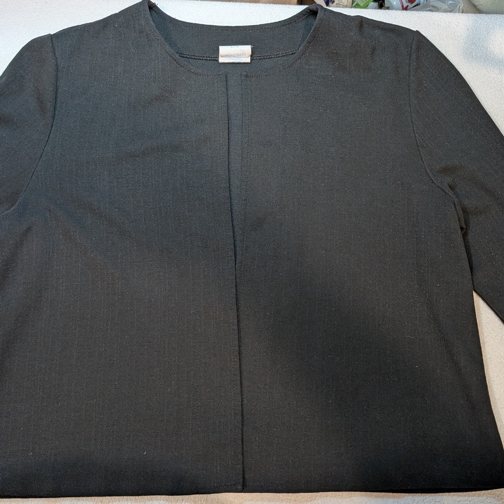 Weekenders Black Open Front Jacket Large Made in Canada - 1069